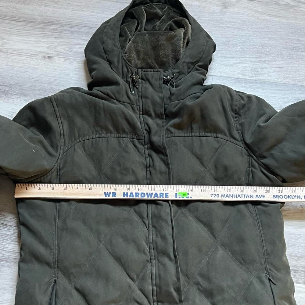 L.L. Bean Olive Quilted Hooded Puffer Coat - Picture 6 of 9